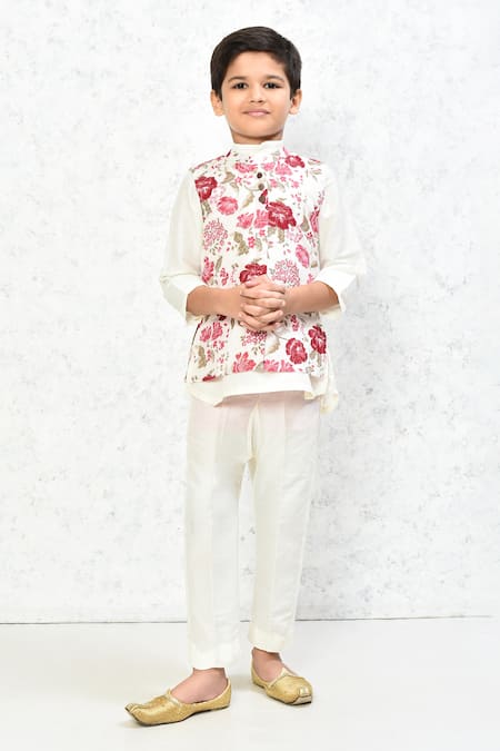 Samyukta Singhania Floral Pattern Cotton Nehru Jacket 