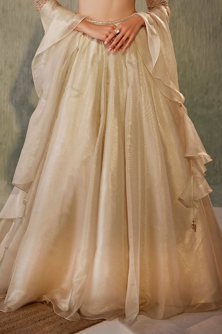 Shop Cedar & Pine Ivory Organza Pearls, Sequins, Embroidery Embellished Sheer Blouse Lehenga Set Online at Aza Fashions Shop_Cedar & Pine_Ivory Organza Pearls, Sequins, Embroidery Embellished Sheer Blouse Lehenga Set _Online_at_Aza_Fashions