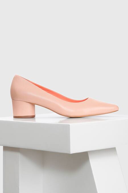 Oroh_Pink Embroidery Merida Mid Pump Leather Heels_Online_at_Aza_Fashions