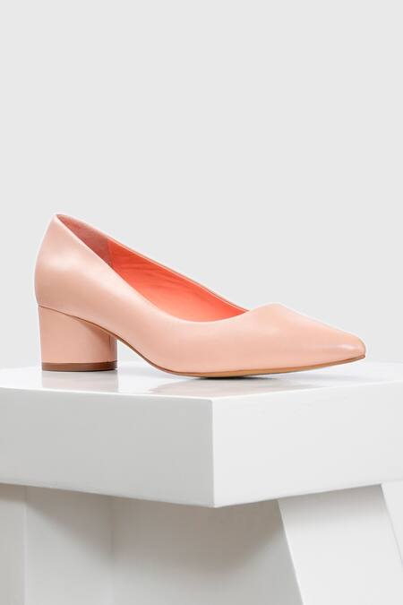 Buy_Oroh_Pink Embroidery Merida Mid Pump Leather Heels_Online_at_Aza_Fashions