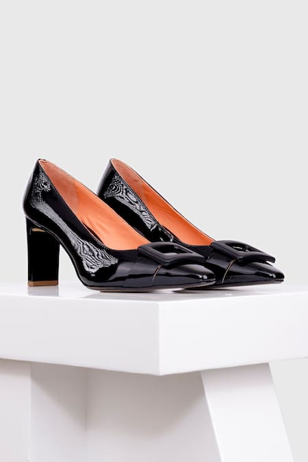 The Ege Black Leather Pump Fuchsia Sole Women Shoe – Vinci Leather Shoes
