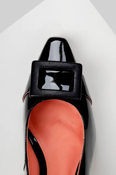 Oroh Black Buckles Square Toed Pump Heels at Aza Fashions Oroh_Black Buckles Square Toed Pump Heels _at_Aza_Fashions