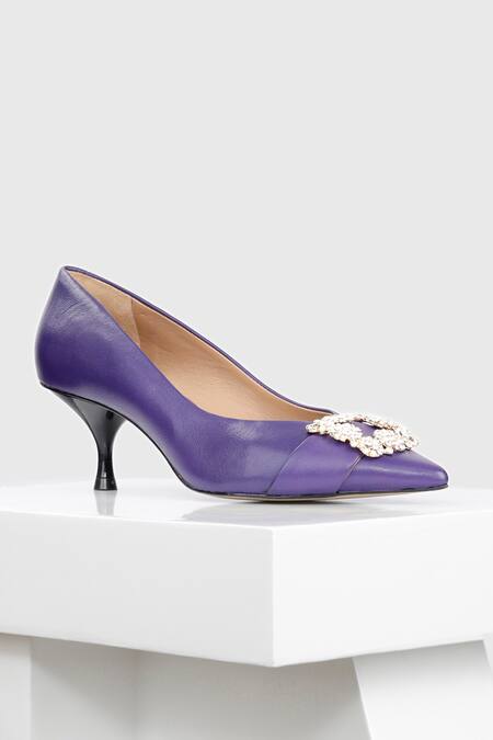 Buy Oroh Purple Crystals Marbella Stone Embellished Kitten Pump Heels Online at Aza Fashions Buy_Oroh_Purple Crystals Marbella Stone Embellished Kitten Pump Heels _Online_at_Aza_Fashions