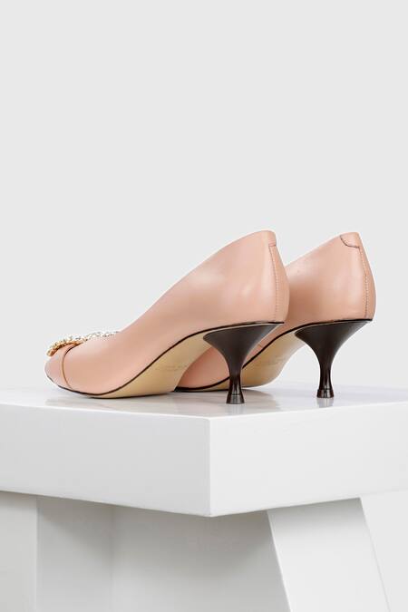 Shop Oroh Pink Stones Marbella Embellished Pumps Online at Aza Fashions Shop_Oroh_Pink Stones Marbella Embellished Pumps _Online_at_Aza_Fashions