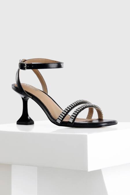 Buy_Oroh_Black Crystals Jaen Leather Embellished Sandals_Online_at_Aza_Fashions