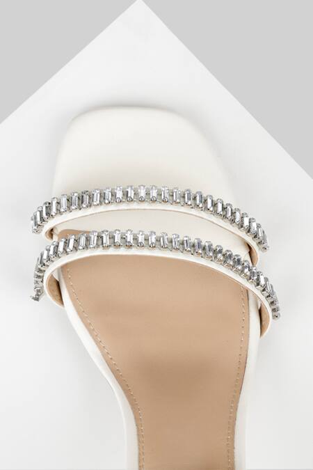 Oroh Off White Crystals Jaen Embellished Leather Sandals at Aza Fashions Oroh_Off White Crystals Jaen Embellished Leather Sandals_at_Aza_Fashions