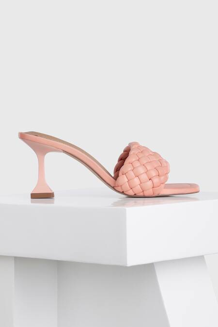Oroh_Peach Cut Work Paterna Basket Weave Sandals_Online_at_Aza_Fashions