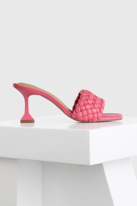 Oroh_Pink Paterna Basket Weave Strap Sandals_Online_at_Aza_Fashions