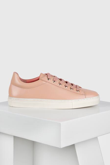 Oroh_Beige Bailen Solid Leather Sneakers_Online_at_Aza_Fashions