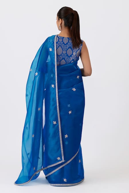 Shimai Jayachandra Song Of The Eastern Bird Saree With Unstitched Blouse Fabric 