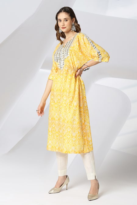 Adamantia Vintage Print Kaftan & Pant Set 