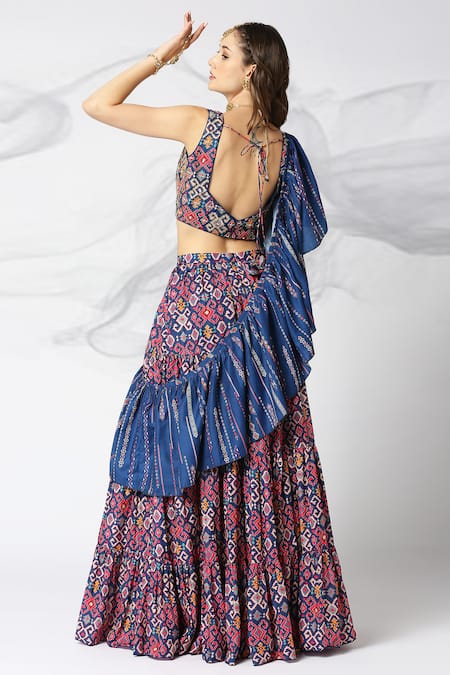 Adamantia Patola Print Tiered Lehenga Set 