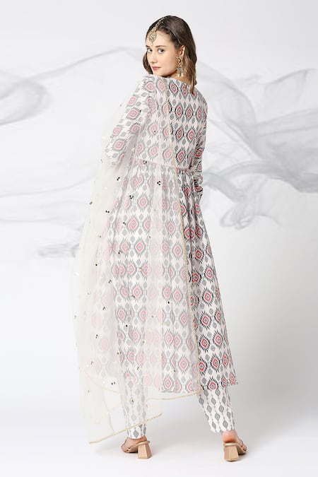 Adamantia Ikat Print Angarkha Anarkali Set 