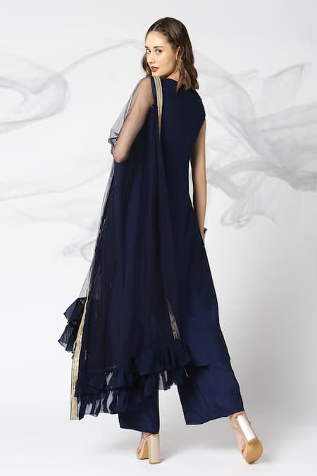 Adamantia Embroidered Asymmetric Kurta Palazzo Set 