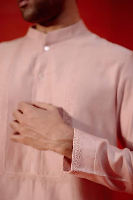 Buy Devnaagri Pink Silk, Chanderi, Cotton Embroidery Scattered Butti Kurta With Churidar Online at Aza Fashions Buy_Devnaagri_Pink Silk, Chanderi, Cotton Embroidery Scattered Butti Kurta With Churidar _Online_at_Aza_Fashions