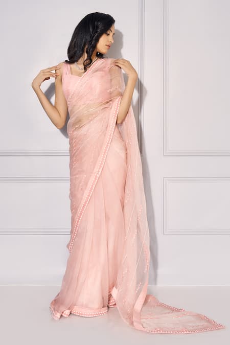 Kressa Organza Embroidered Saree With Blouse 