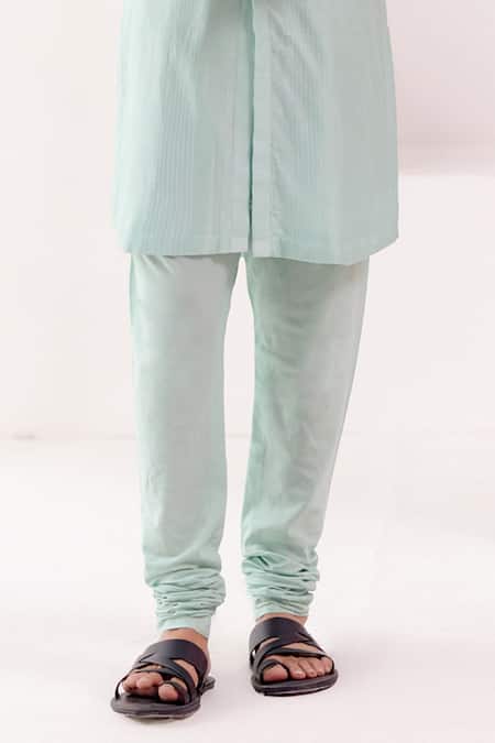 Devnaagri Blue Silk, Cotton Embroidery Floral Placket Kurta With Churidar at Aza Fashions Devnaagri_Blue Silk, Cotton Embroidery Floral Placket Kurta With Churidar _at_Aza_Fashions