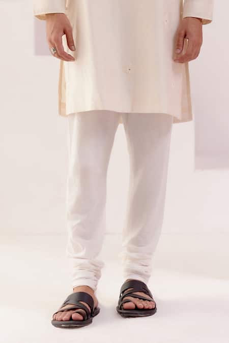 Devnaagri Ivory Silk Organza, Cotton Scattered Floral Butti Kurta With Churidar at Aza Fashions Devnaagri_Ivory Silk Organza, Cotton Scattered Floral Butti Kurta With Churidar _at_Aza_Fashions