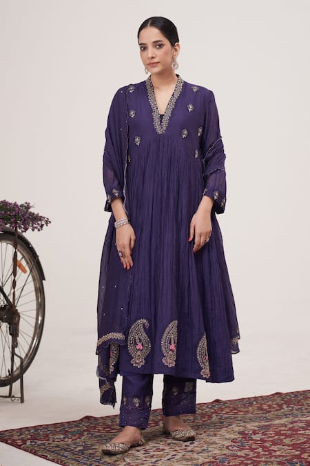 Hirika&Dhruti Marodi Work Anarkali Pant Set 