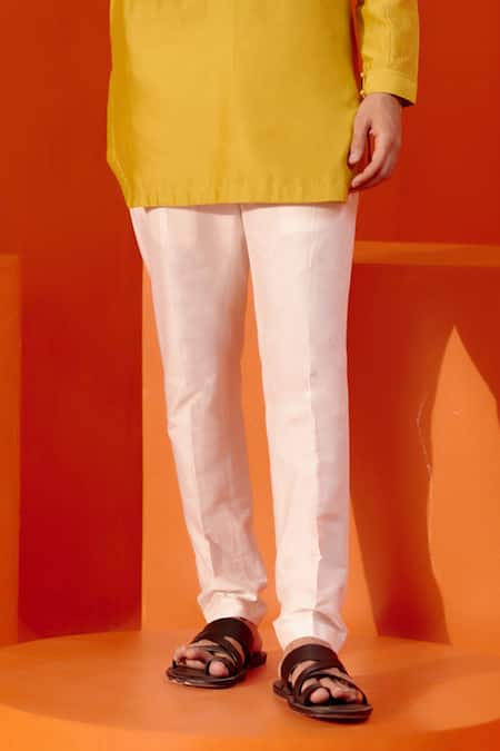 Devnaagri Yellow Silk, Chanderi, Cotton Dori Embroidered Yoke Kurta With Pant at Aza Fashions Devnaagri_Yellow Silk, Chanderi, Cotton Dori Embroidered Yoke Kurta With Pant _at_Aza_Fashions