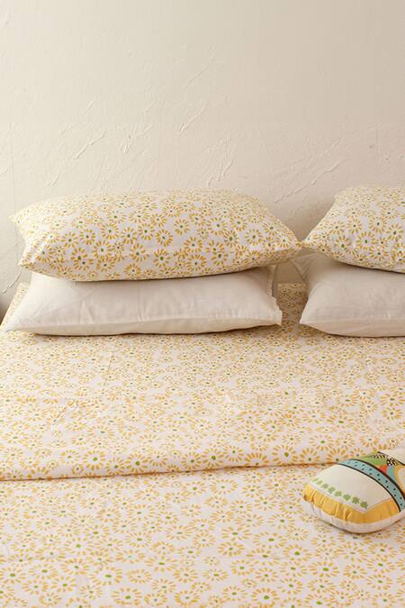 Buy House This Yellow Cotton Print The Little Babushkas Bedsheet Set at Aza Fashions Buy_House This_Yellow Cotton Print The Little Babushkas Bedsheet Set_at_Aza_Fashions