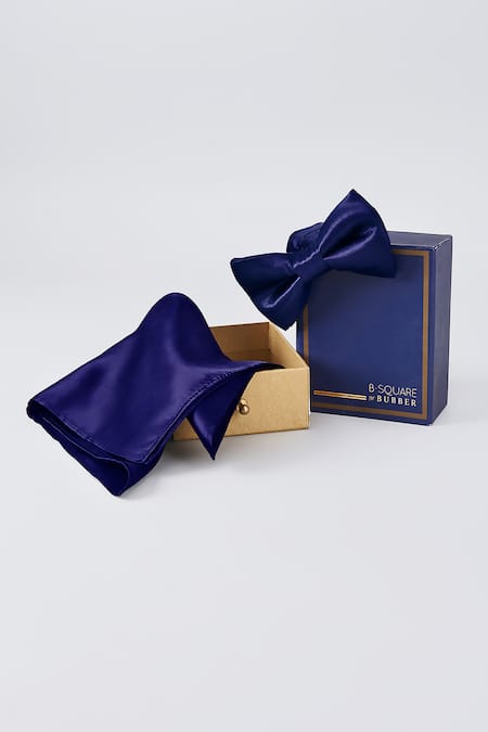 BUBBER COUTURE Satin Bow Tie & Pocket Square Set 