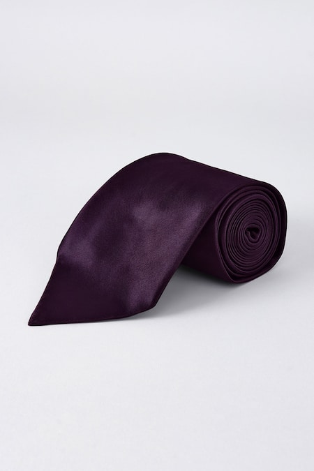 BUBBER COUTURE Claret Satin Plain Necktie 