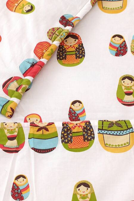 House This_White Cotton The Little Babushkas Dohar Cover_Online_at_Aza_Fashions