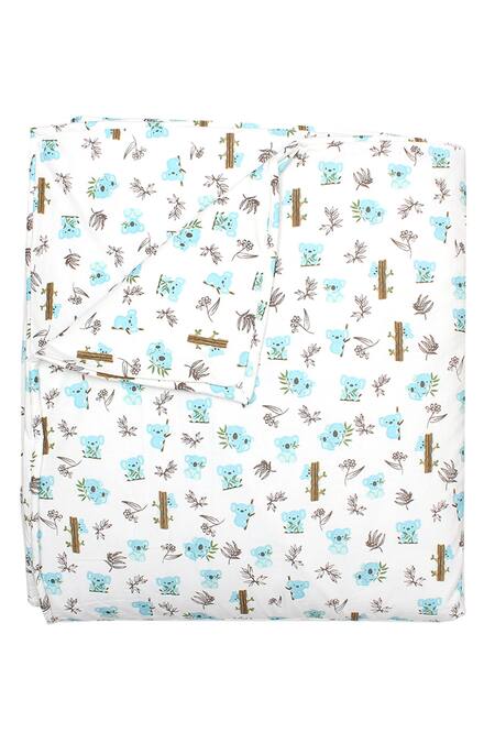 Shop House This White Cotton The Curious Koala Dohar Cover at Aza Fashions Shop_House This_White Cotton The Curious Koala Dohar Cover_at_Aza_Fashions