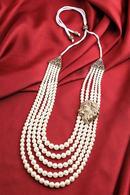 Shop_Cosa Nostraa_White Lion Of Judah Mala _at_Aza_Fashions