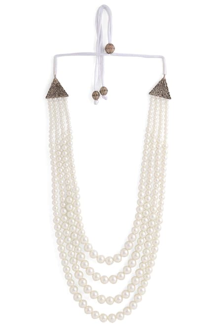 Buy Cosa Nostraa White Jade Stone Layered Mala Online at Aza Fashions Buy_Cosa Nostraa_White Jade Stone Layered Mala _Online_at_Aza_Fashions