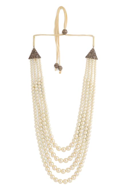 Buy_Cosa Nostraa_White Moon Stone Embellished Mala _Online_at_Aza_Fashions