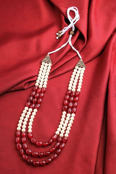 Cosa Nostraa Garnet Stone Embellished Mala 