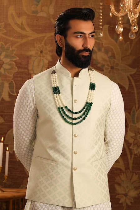 Cosa Nostraa Green Glam Embellished Mala Online at Aza Fashions Cosa Nostraa_Green Glam Embellished Mala _Online_at_Aza_Fashions