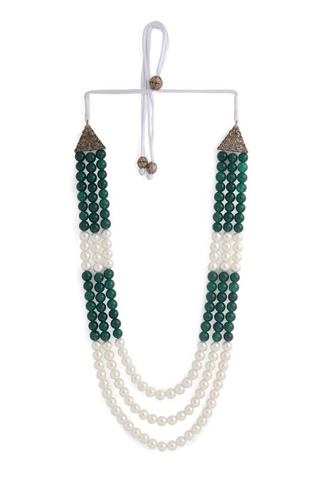 Buy_Cosa Nostraa_Green Vogue Embellished Mala _Online_at_Aza_Fashions