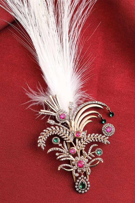 Buy_Cosa Nostraa_Gold Stones Bouquet Bliss Embellished Kalangi _Online_at_Aza_Fashions