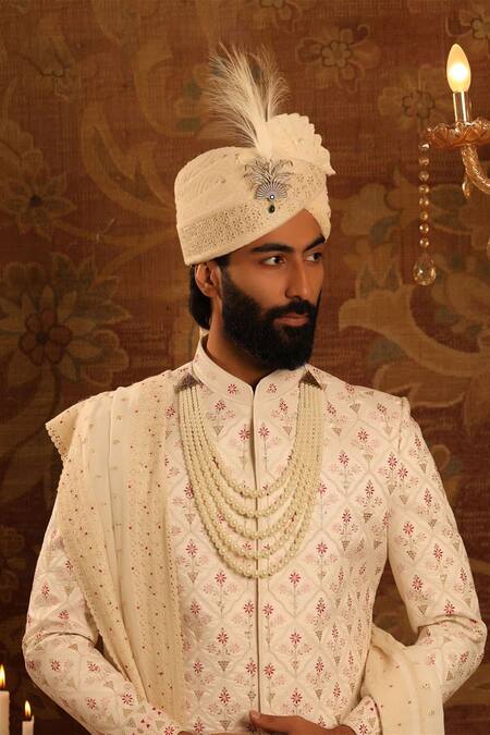 Cosa Nostraa_Gold Glitter, Stones Royal Shimmer Embellished Kalangi _Online_at_Aza_Fashions