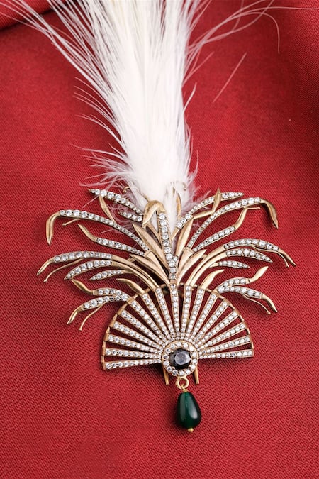 Buy_Cosa Nostraa_Gold Glitter, Stones Royal Shimmer Embellished Kalangi _Online_at_Aza_Fashions