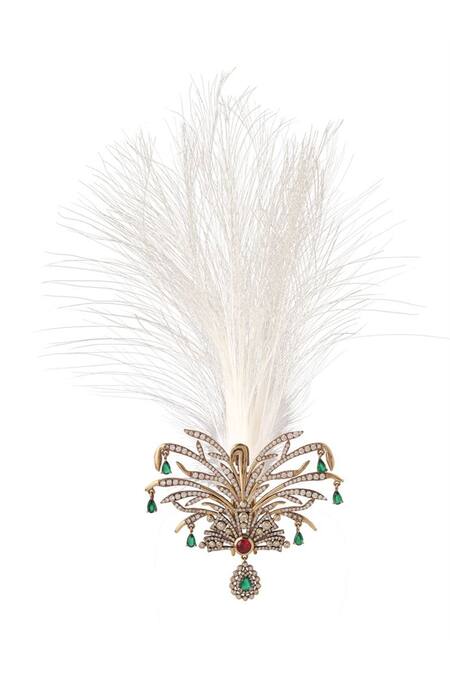 Shop_Cosa Nostraa_Gold Stones Imperial Embellished Kalangi _Online_at_Aza_Fashions