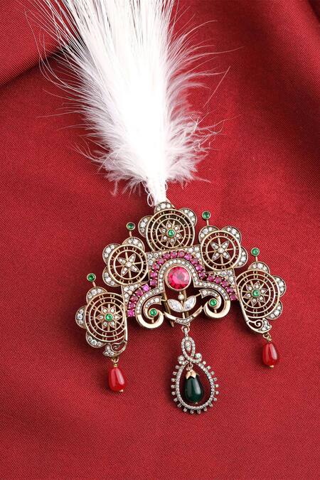 Buy_Cosa Nostraa_Gold Beads, Stones Royal Legacy Embellished Kalangi _Online_at_Aza_Fashions