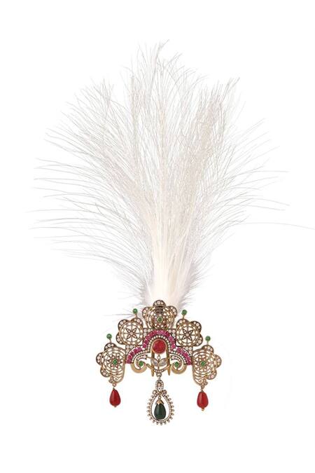 Shop_Cosa Nostraa_Gold Beads, Stones Royal Legacy Embellished Kalangi _Online_at_Aza_Fashions