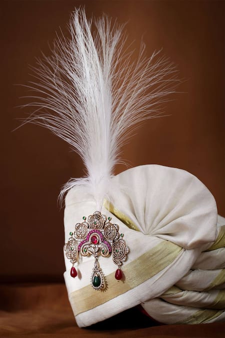 Cosa Nostraa_Gold Beads, Stones Royal Legacy Embellished Kalangi _at_Aza_Fashions