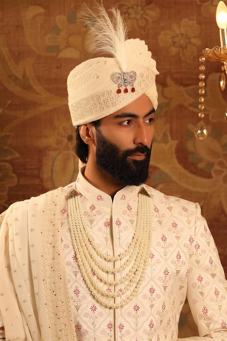 Cosa Nostraa Gold Beads, Stones Crown Glory Embellished Kalangi Online at Aza Fashions Cosa Nostraa_Gold Beads, Stones Crown Glory Embellished Kalangi _Online_at_Aza_Fashions