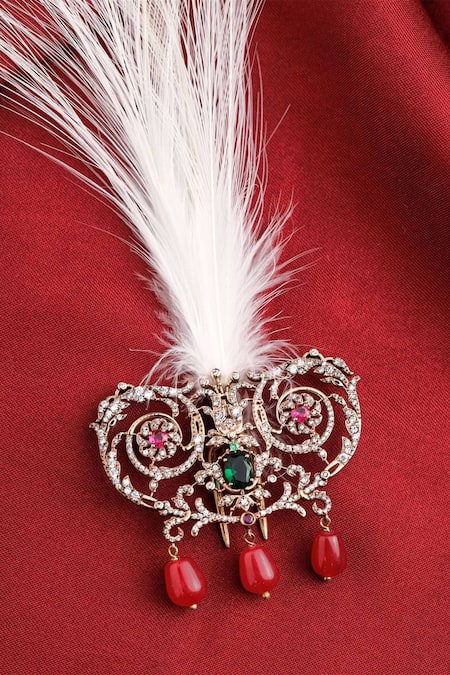 Buy Cosa Nostraa Gold Beads, Stones Crown Glory Embellished Kalangi Online at Aza Fashions Buy_Cosa Nostraa_Gold Beads, Stones Crown Glory Embellished Kalangi _Online_at_Aza_Fashions