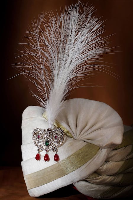 Cosa Nostraa_Gold Beads, Stones Crown Glory Embellished Kalangi _at_Aza_Fashions