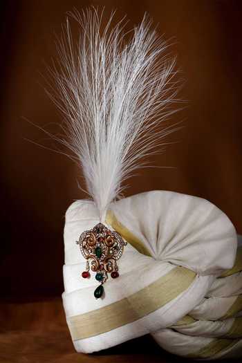 Cosa Nostraa_Gold Beads, Stones Exquisite Shine Embellished Kalangi _at_Aza_Fashions