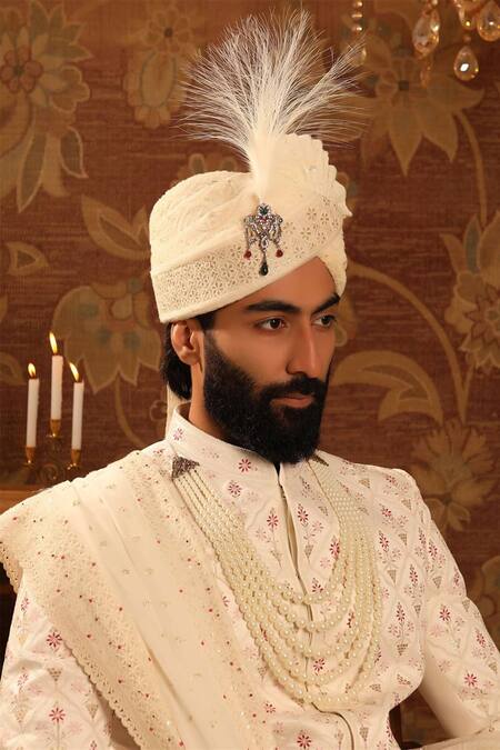 Cosa Nostraa_Gold Beads, Stones Intricate Magic Embellished Kalangi _Online_at_Aza_Fashions