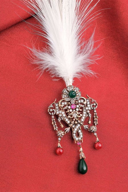 Buy_Cosa Nostraa_Gold Beads, Stones Intricate Magic Embellished Kalangi _Online_at_Aza_Fashions