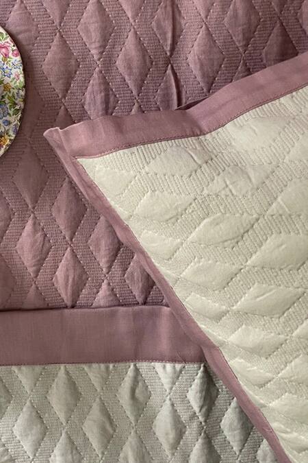 Sadyaska_Green 300tc Cotton Quilted Reversible Bedsheet Set_Online_at_Aza_Fashions