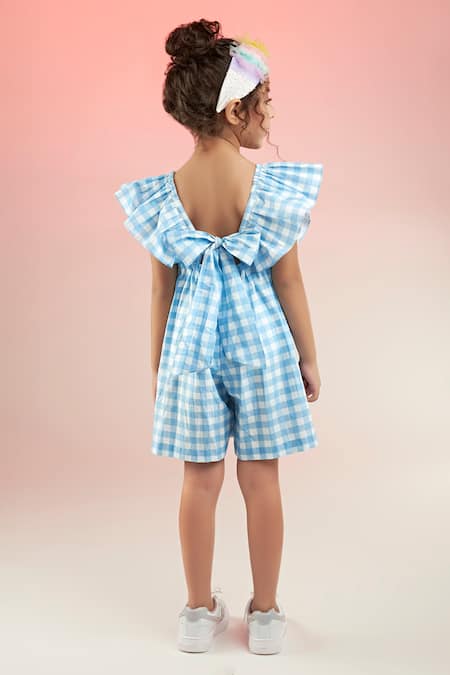 Joey & Pooh Chequered Pattern Jumpsuit 